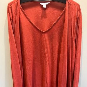XL TIME & TRU Cardigan-Orange